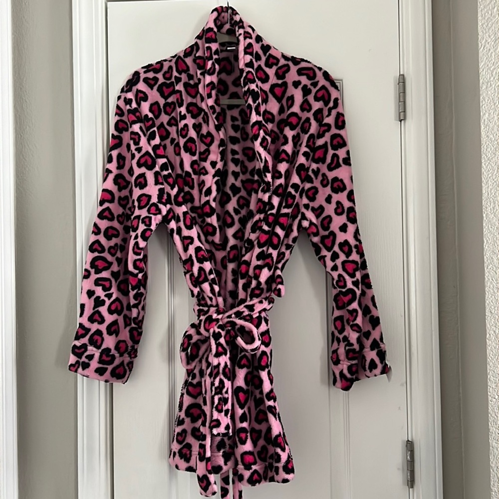 Pink Cheetah/Heart Print Robe